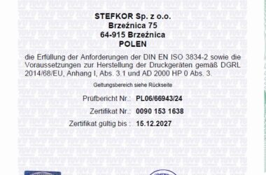 Zertifikat QS ISO3834 AD2000 DGRL de 1